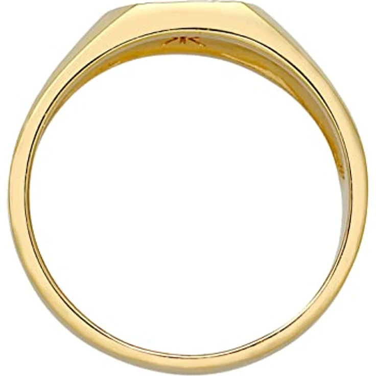Kuzzoi Siegelring Herrenring quadratisch matt aus 925 Sterling Silber vergoldet, klassischer 11mm breiter Herren Schmuck, Größe 60 – Bild 3
