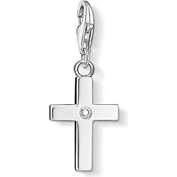Thomas Sabo Charm-Anhänger Kreuz aus 925 Sterling Silber mit Zirkonia, Charm Club 0366-051-14 – Bild 1