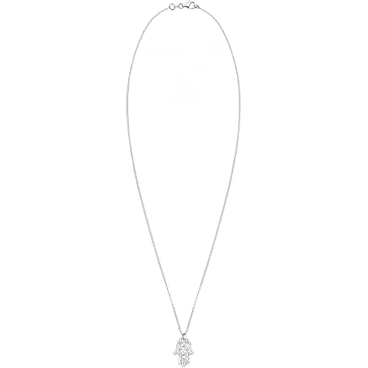 Elli Halskette Damen Hamsa Hand Anhänger mit Kristallen, 925 Sterling Silber, handgefertigt – Bild 3