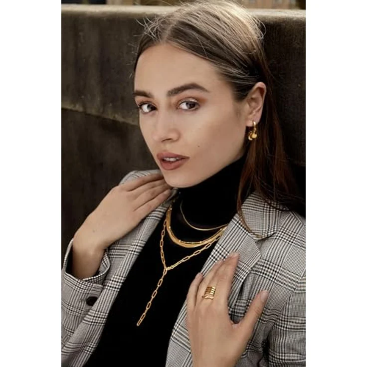 Happiness Boutique Mehrreihige Kette Vergoldet, Filigrane Layering Halskette aus Edelstahl mit Kügelchen, 40-44 cm verstellbar, 100% anlaufgeschützt und wasserfest – Bild 4