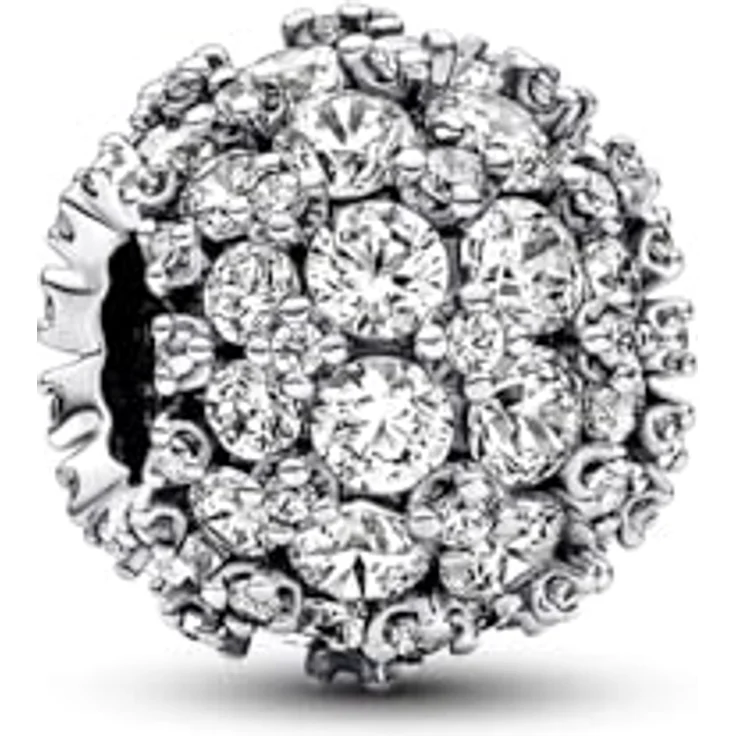 PANDORA Timeless Funkelndes Rundes Pavé-Charm mit 88 Zirkonia, Sterling-Silber, kompatibel mit Moments Armbändern, 792630C01 – Bild 3