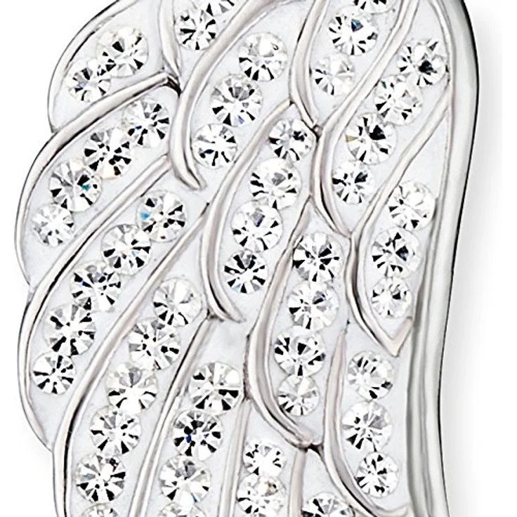 Engelsrufer Damen Anhänger Engelsflügel, Sterling Silber mit 77 weißen Kristallen, nickelfrei, Größe: 42 mm, Ösenverschluss – Bild 2