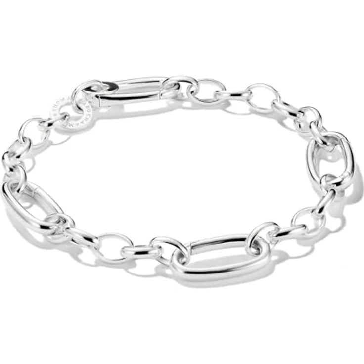 THOMAS SABO Charm-Armband aus recyceltem 925 Silber mit drei Connect Links, individuell kombinierbar – Bild 1