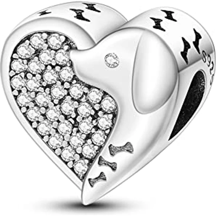 Pandach Damen Charm Anhänger, 925 Sterling Silber mit Zirkonia-Steinen, kompatibel mit europäischen Armbändern und Halsketten – Bild 1