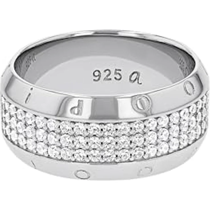 JOOP! Damenring 925 Sterling Silber mit 135 Zirkonia Steinen, Weiß, 10 mm breit, in Schmuck Geschenk Box – Bild 3