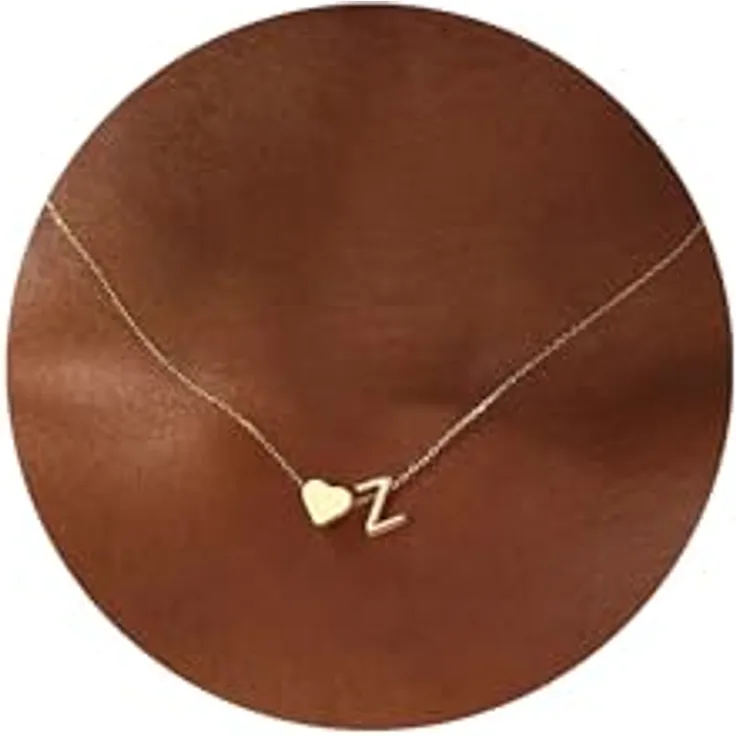 TINGN Herz Halskette mit Buchstaben, 14K vergoldete Damen-Halskette mit Initial Z, 40 CM lange Kette für Frauen und Mädchen, personalisierte Geschenke