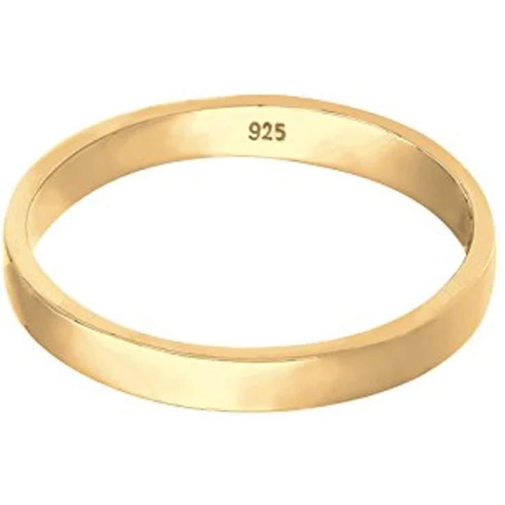 Elli Damenring Verlobung in 925 Sterling Silber, vergoldet, schlicht und elegant – Bild 2
