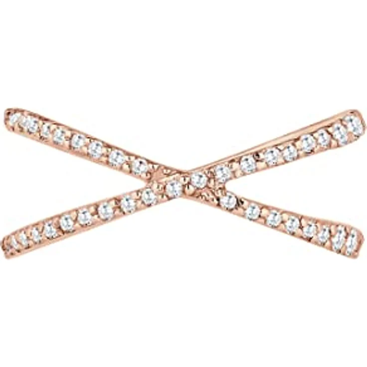 Elli Ring Damen Wickel X, 925 Sterling Silber rosévergoldet mit Zirkonia Kristallen, handgefertigt – Bild 2