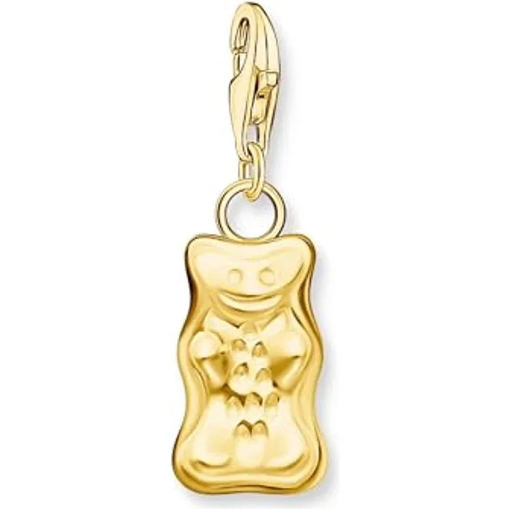 THOMAS SABO Charm-Einhänger THOMAS SABO x HARIBO, goldfarbener Goldbär Charm-Anhänger aus Silber für Armbänder, Ketten und Creolen