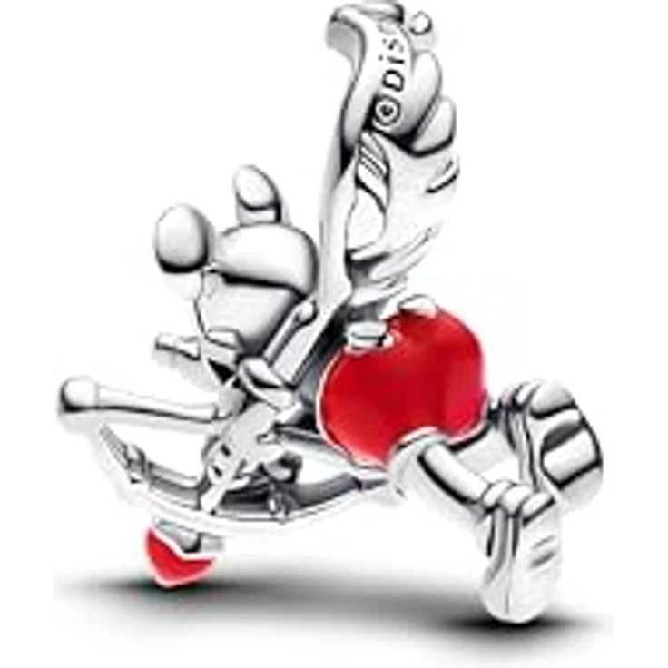 PANDORA Moments Disney Micky Maus Amor Charm, Sterling Silber mit roter Emaille und künstlichem Kristall, kompatibel mit Moments Armbändern, 793616C01 – Bild 2