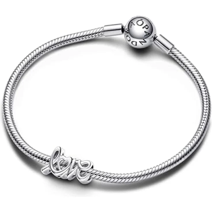 PANDORA Moments Handgeschriebenes Liebe Charm, Sterling Silber mit Herz-O, kompatibel mit Moments Armbändern, 793055C00 – Bild 3