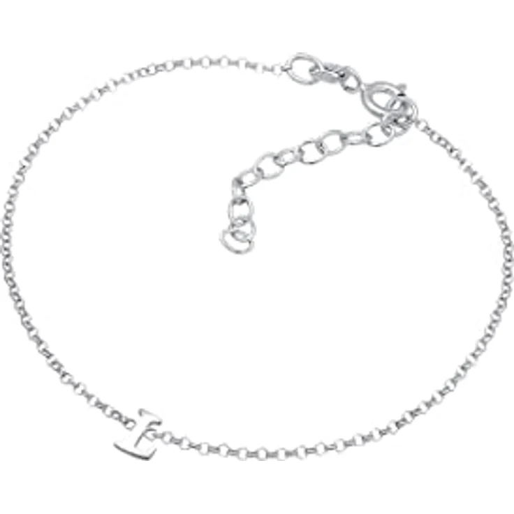 Elli Damen Armband 925 Silber Rosé 18K Vergoldet mit Anker-Plättchen, Freundschaftsschmuck, Länge 17 cm, Breite 1.5 mm – Bild 2
