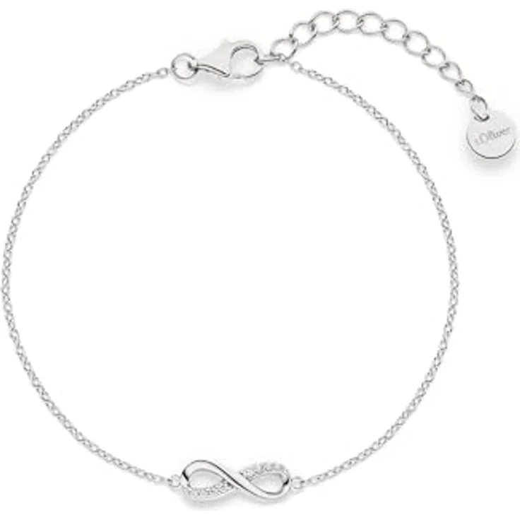 s.Oliver Bracelet - Elegant verstellbares Armband aus poliertem 925er Sterlingsilber - silber - Ankerkette bis 20 cm - wasserfest & hautfreundlich – Bild 1