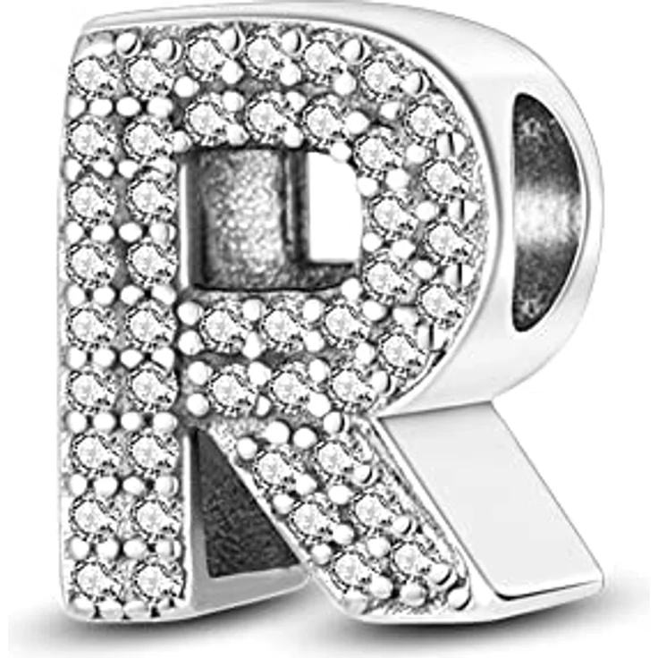 Pandach Alphabet Initial Charms Set A-Z, 925 Sterling Silber mit Zirkonia, Beads Dangle Pendants für europäische Armbänder und Halsketten, ideales Geschenk für Frauen und Mädchen – Bild 1