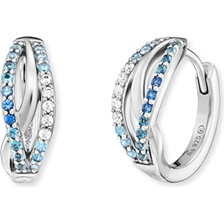 Engelsrufer Creolen Infinity Ocean, 925er Sterlingsilber rhodiniert mit Zirkonia - Multicolor, Ø 16 mm