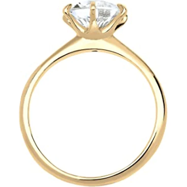 Elli Damen Verlobungsring mit Kristall, 925 Sterling Silber vergoldet, handgefertigt – Bild 3