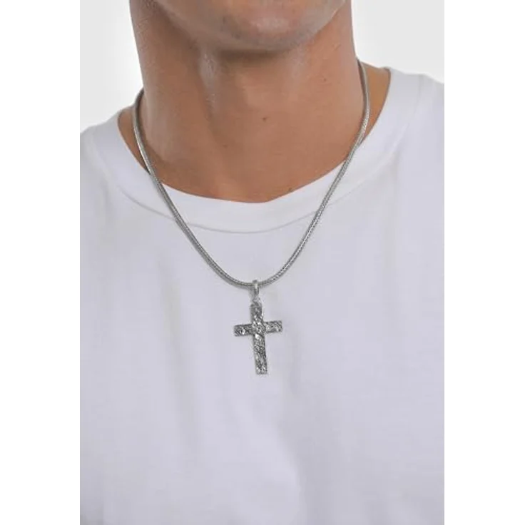 Kuzzoi Herren Silber-Halskette ZOI-018, 925er Sterling Silber oxidiert mit Kreuz-Anhänger, Länge 50cm, Königskette – Bild 5