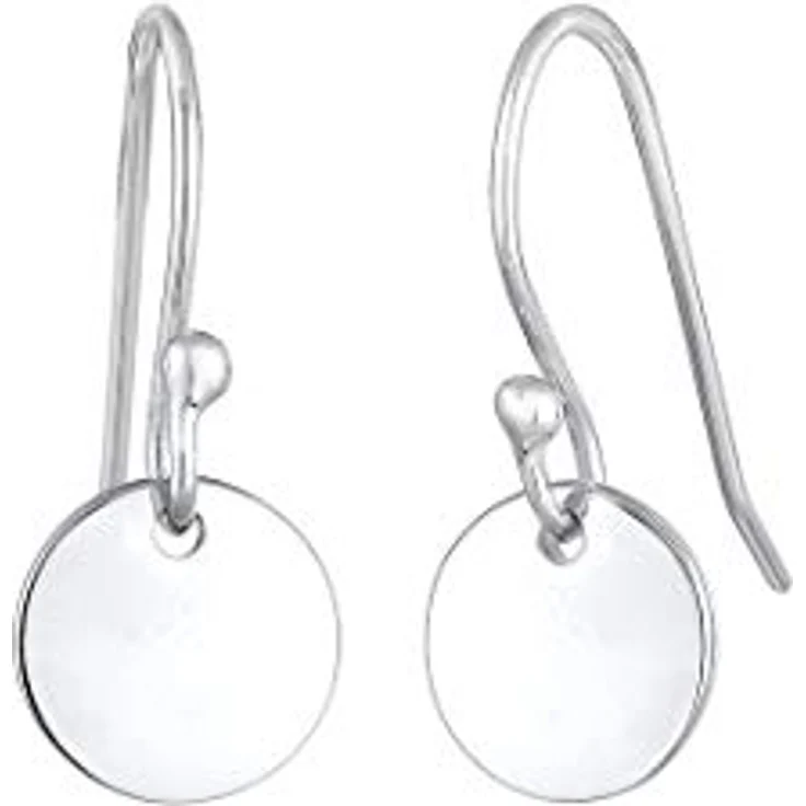 Elli Ohrringe Hänger Plättchen Geo Minimal Basic, 925 Sterling Silber, handgefertigt, anlaufgeschützt, hochglanzpoliert – Bild 1