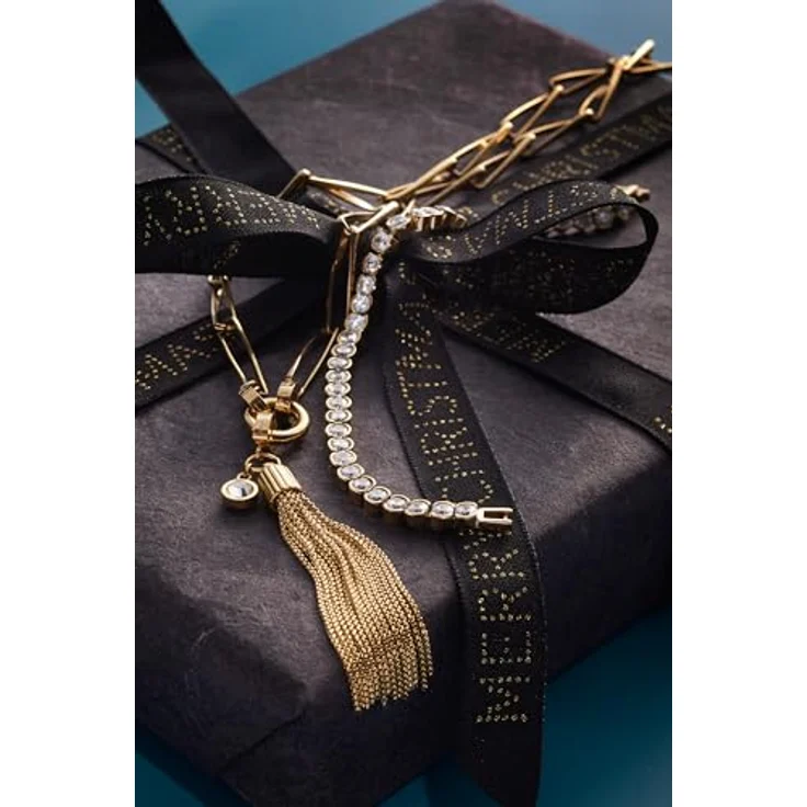 JEWELS BY LEONARDO Armband Cremona, goldfarbenes Edelstahl mit klaren Zirkonia Steinchen, 18,5 cm, Damen-Schmuck, 024337 – Bild 5