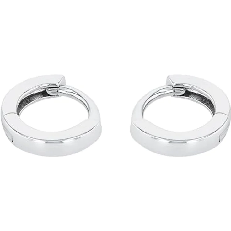 Amor Creolen 925 Sterling Silber Unisex Ohrringe, 10 mm, Scharnierverschluss, inkl. Schmuck Geschenkbox, silber – Bild 5