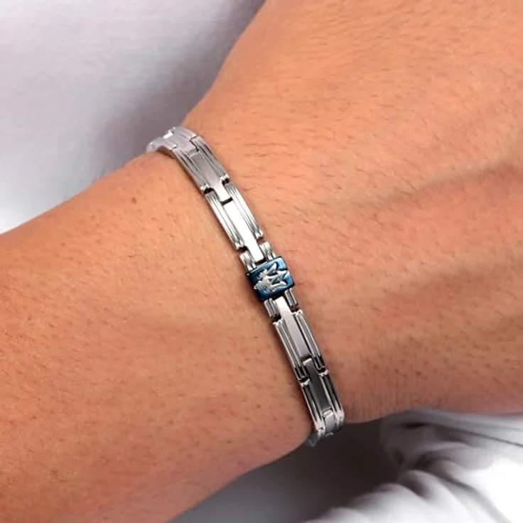 Maserati JEWELS Herren Armband JM420ATK03, aus Steel mit PVD-Beschichtung in Blau, 220mm, Clip-Verschluss – Bild 5