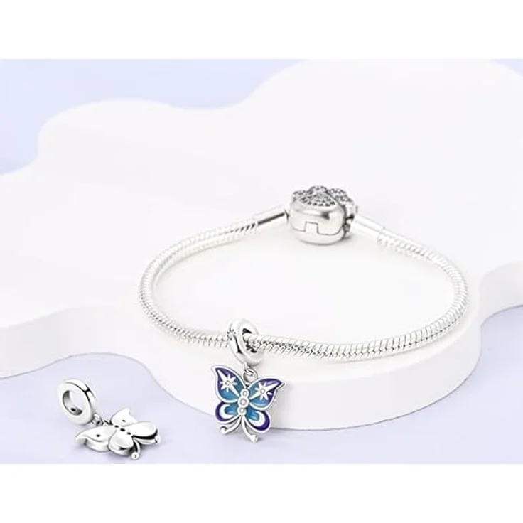 Pandach Damen Charm Anhänger, 925 Sterling Silber mit Zirkonia, passend für Armband und Halskette, kompatibel mit europäischen Charm-Armbändern für Frauen und Mädchen – Bild 3