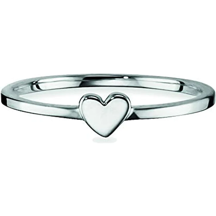 caÏ Damen Ring 925/- Sterling Silber rhodiniert, modernes Design mit Herz, weiß – Bild 1
