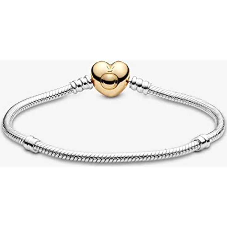 PANDORA Moments Schlangen-Gliederarmband mit Herz-Verschluss 568707C00, 925 Sterling Silber, Damenarmband – Bild 4