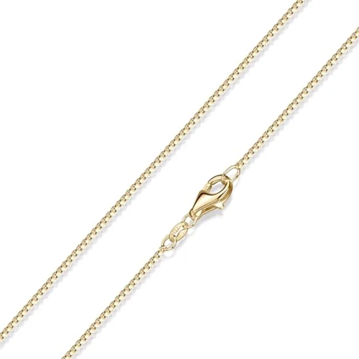 Materia Goldkette Damen Venezianer 60cm, vergoldet aus 925 Sterling Silber, Karabinerverschluss