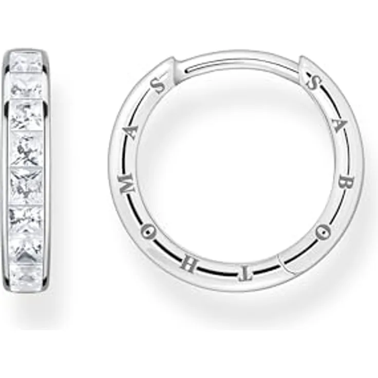 Thomas Sabo Creolen Sterling Silver CR668-051-14, 925er Silber mit Zirkonia-Besatz, praktischer Clipverschluss