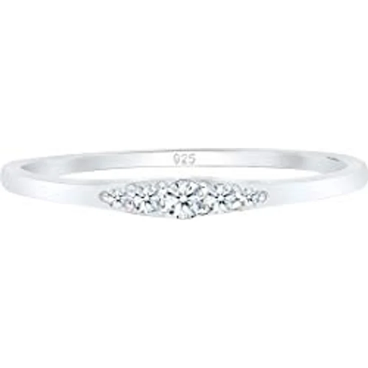 DIAMORE Elli DIAMONDS Verlobungsring Damen mit Diamant (0.07 ct) in 925 Sterlingsilber, hochglanzpoliert – Bild 2
