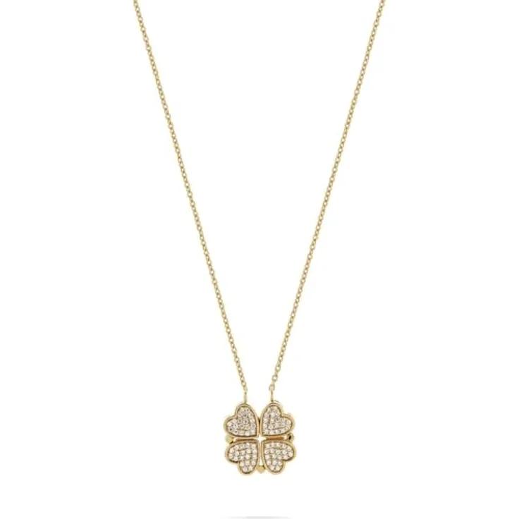 CHRIST Damen-Halskette 925er Silber, recycelte Zirkonia, Gelbgold, One Size