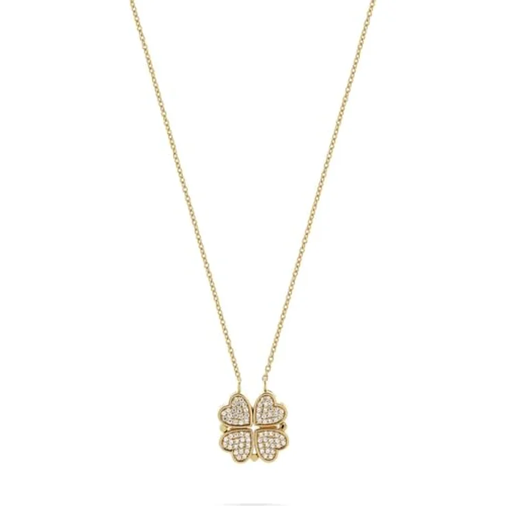 CHRIST Damen-Halskette 925er Silber, recycelte Zirkonia, Gelbgold, One Size – Bild 1