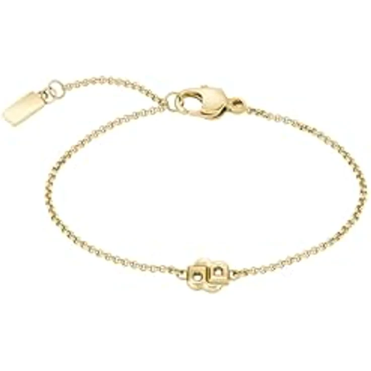 BOSS Jewelry Armband DOUBLE B PETIT, Gelbgold mit Doppel-B Charm, verstellbar 160 mm + 25 mm Verlängerung – Bild 3