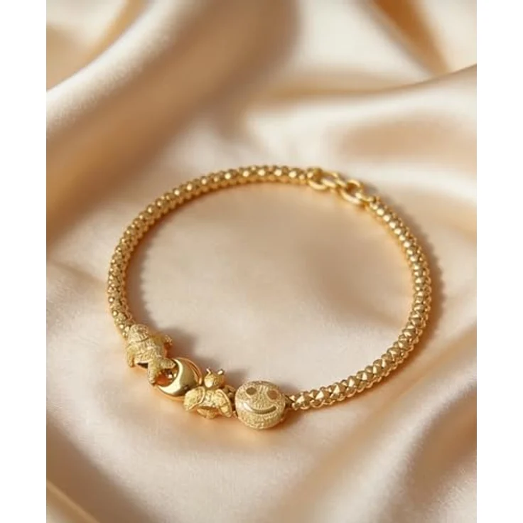 Anduonie Silber 925 Charms, Gold Stopper Beads Charm Anhänger in Rot, kompatibel mit europäischen Armbändern und Halsketten für Frauen (Lachfalten) – Bild 4