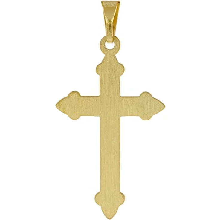 trendor Kreuz-Anhänger Gold 585 (14 Karat) 32 x 16 mm, elegantes Echtgold Schmuckstück für Damen und Herren, schöne Geschenkidee in Geschenk-Box – Bild 2