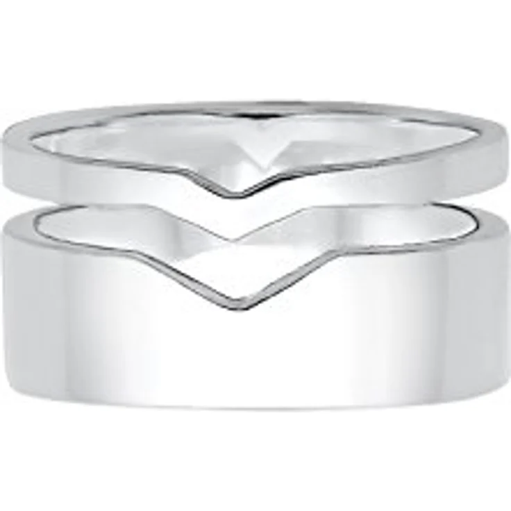 Elli Damen Ring Geo Cut-Out Bandring in 925 Sterling Silber, handgefertigt und anlaufgeschützt – Bild 2