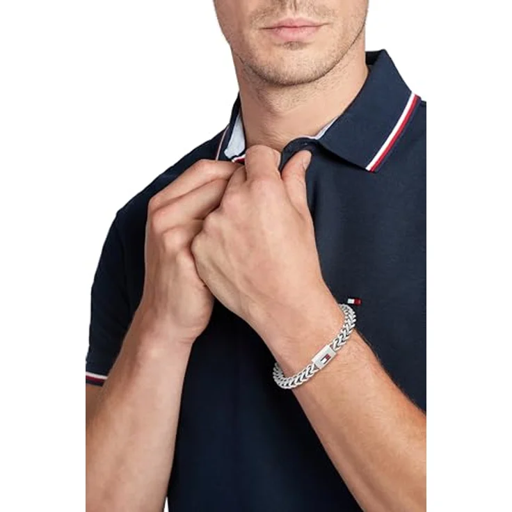 Tommy Hilfiger Jewelry Gliederarmband für Herren aus Edelstahl mit ikonischer Flagge, 19 cm, magnetischer Verschluss, auch in Gold und Schwarz erhältlich – Bild 3