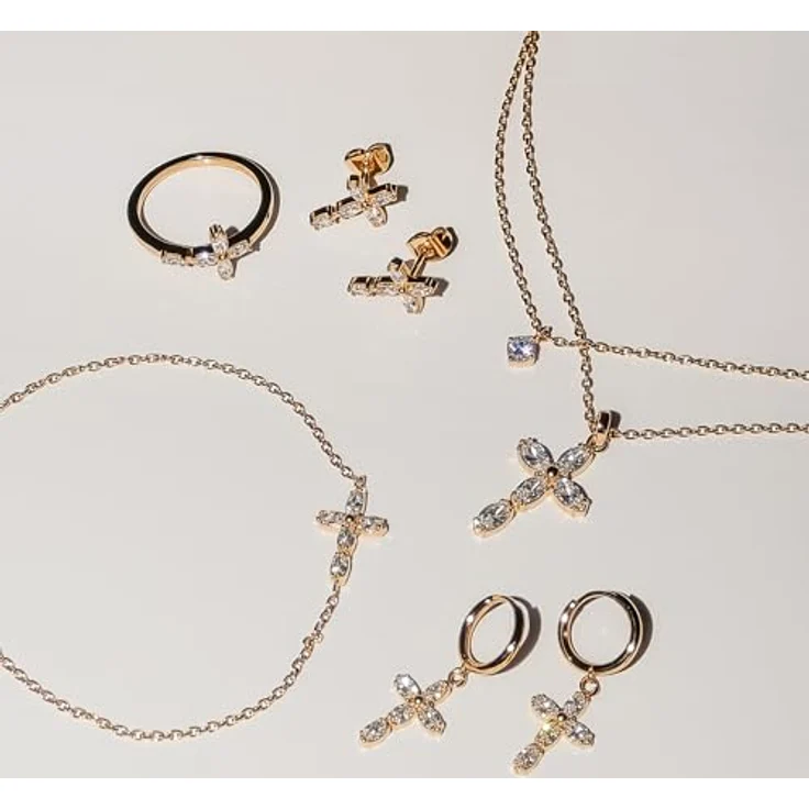 Tamaris Necklace - Halskette mit funkelndem Anhänger aus Edelstahl IP Gold, verstellbar bis 43 cm, wasserfest & hautfreundlich – Bild 3