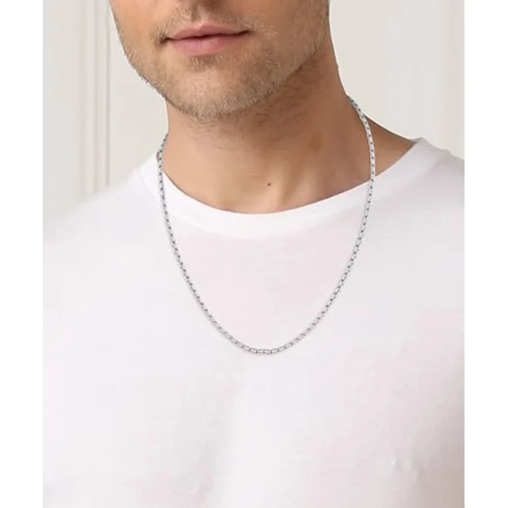 BOSS Jewelry Evan-Halskette aus Edelstahl, 610 mm, mit Logo-Anhänger und Karabinerverschluss – Bild 3