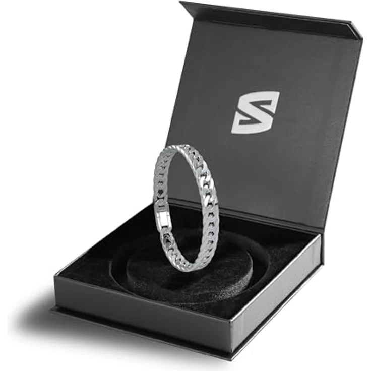 SERASAR Herren Edelstahl Armband, 8mm geflochten, wasserfest, mit Geschenkbox und verlängerbarem Design – Bild 2