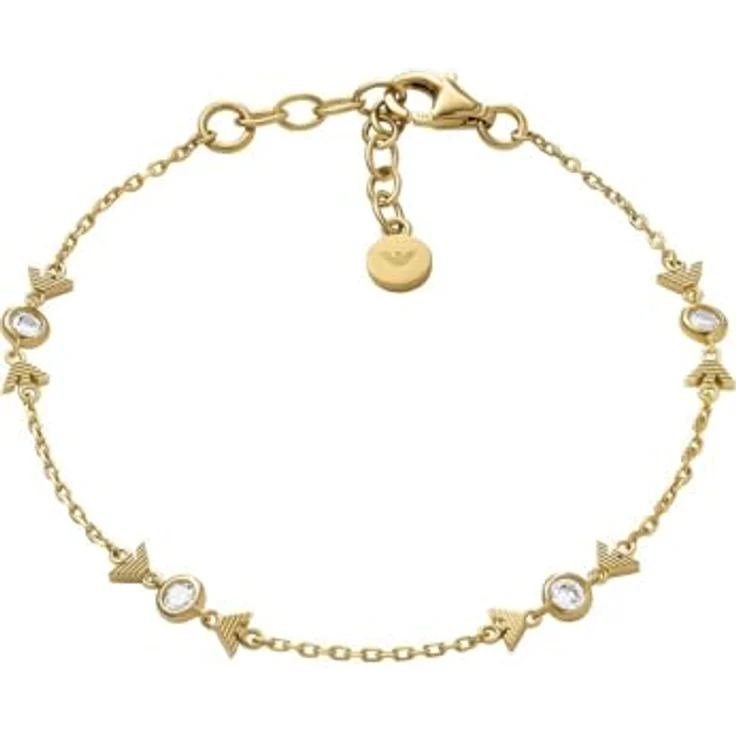 Emporio Armani Damenarmband, Sterlingsilber mit Karabiner- und Schieberverschluss, Gelbgold – Bild 1