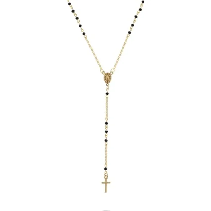 CHRIST Damen-Kette 925er Silber, recyceltes Kreuz, 44 cm mit vergoldeter Oberflächenveredelung