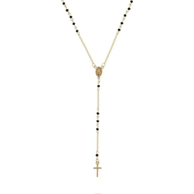 CHRIST Damen-Kette 925er Silber, recyceltes Kreuz, 44 cm mit vergoldeter Oberflächenveredelung – Bild 1