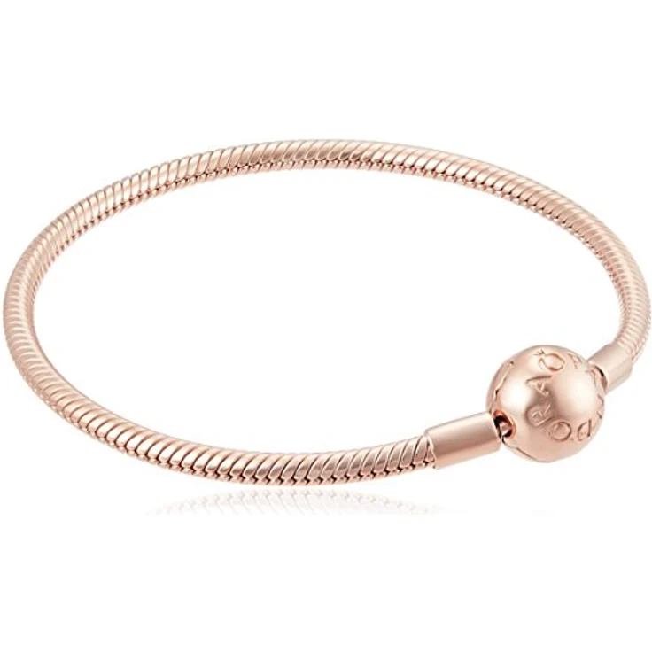 PANDORA Schlangen-Gliederarmband, 14 Karat rosévergoldete Metalllegierung aus der Moments Collection, 18 cm, Roségold – Bild 5