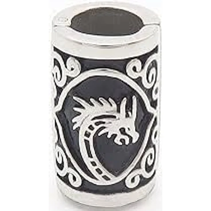 VALHALLA Wikinger Bartperle, Drachen-Design, 316L Edelstahl, einfaches An- und Ausziehen, 1 Stück – Bild 1
