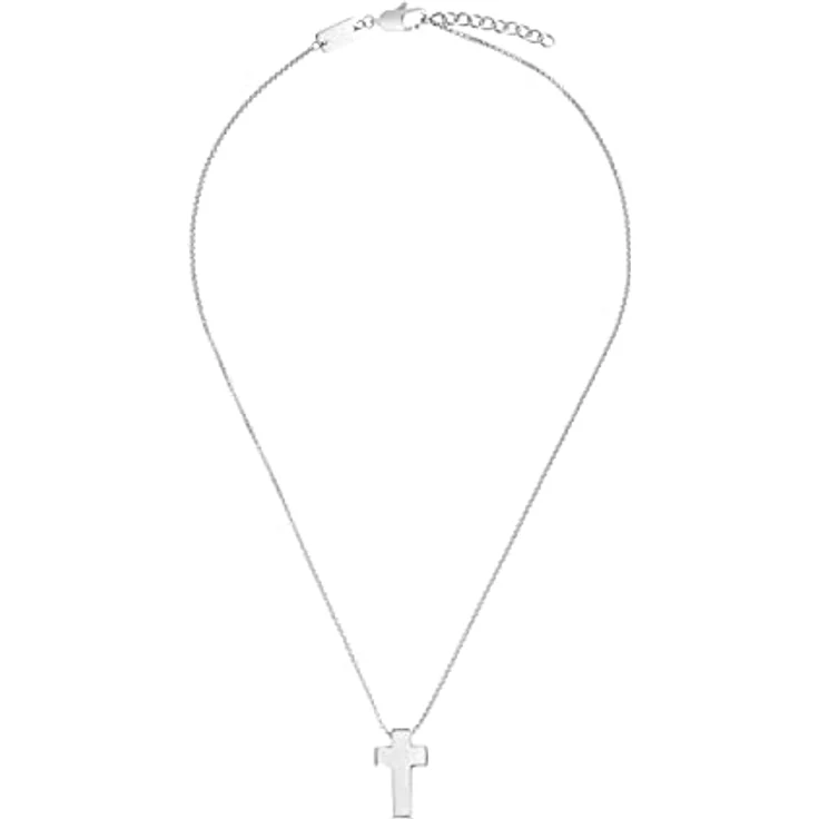 s.Oliver Kette mit Anhänger Kreuz aus Edelstahl, 40+3 cm, Silber, Kinderschmuck in Geschenkbox, 2035539 – Bild 2