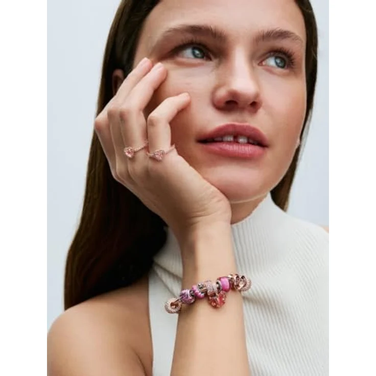 Pandora Charm Schmetterling 782698C01, rosévergoldet mit Zirkonia und Glas, rosa-pink-gelb – Bild 4