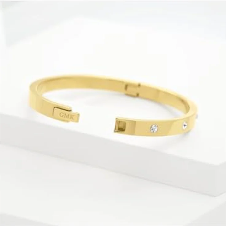 Guido Maria Kretschmer Damen-Armreif Edelstahl mit Zirkon, One Size, zeitloser Armschmuck – Bild 4