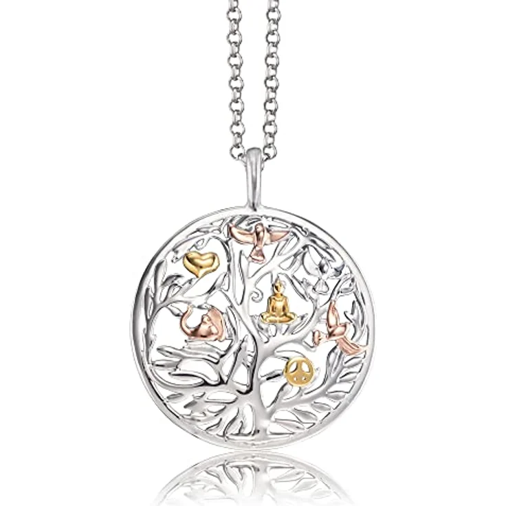 Engelsrufer Damen Halskette Sterling Silber Lebensbaum Anhänger mit Karabinerverschluss, verstellbar in 3 Längen, nickelfrei, elegante Geschenkverpackung – Bild 1